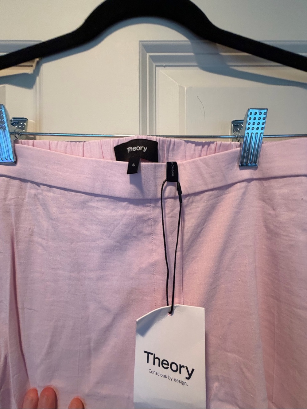 Theory Light Pink Midi Skirt